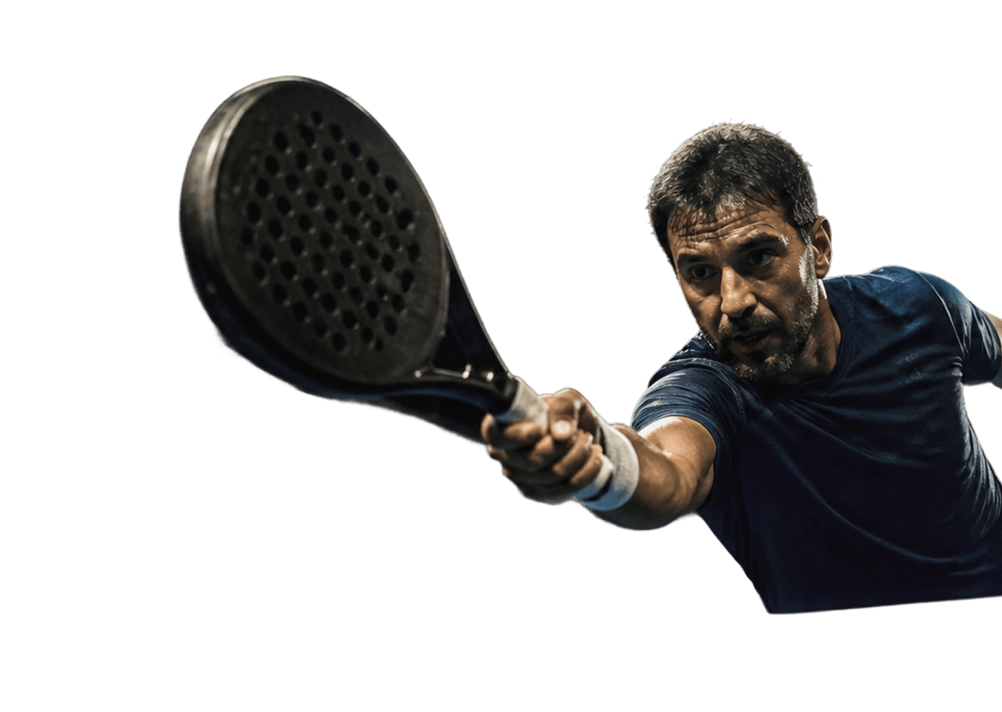 Pemain padel melakukan pukulan forehand